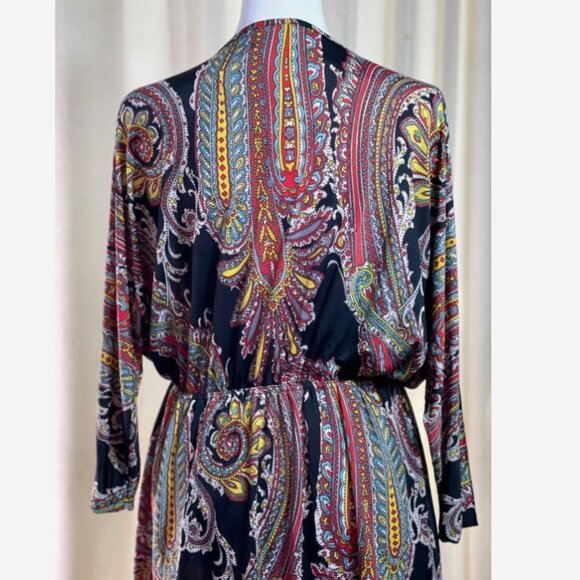 Relaxx by Exist Black Red Paisley Dress 2X NWT Boho Chic - Picture 6 of 10